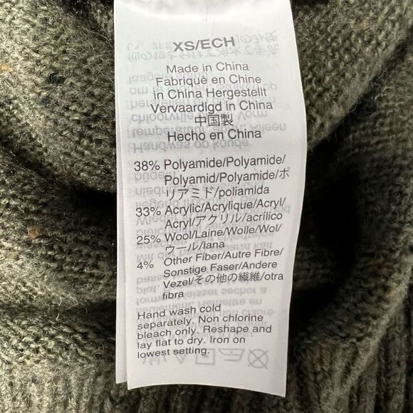 Madewell Sweater Donegal Forest Bartlett V Neck Pullover Green Black Speckled XS - Picture 12 of 14